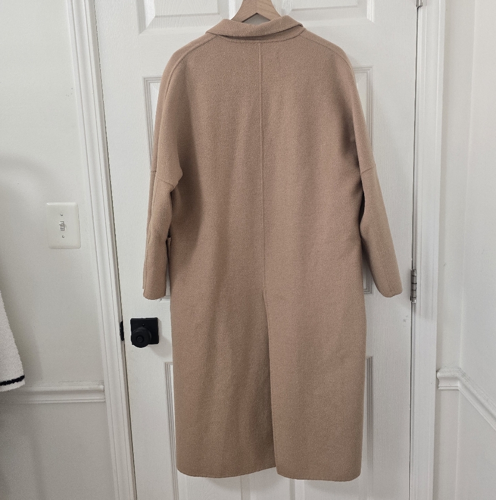 Zara Double Breasted Oversized Camel Coat Size L - Picture 7 of 8